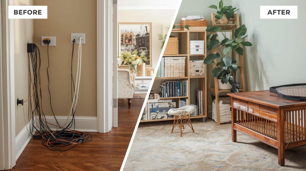 Before and after comparison related to home safety improvements every family should make
